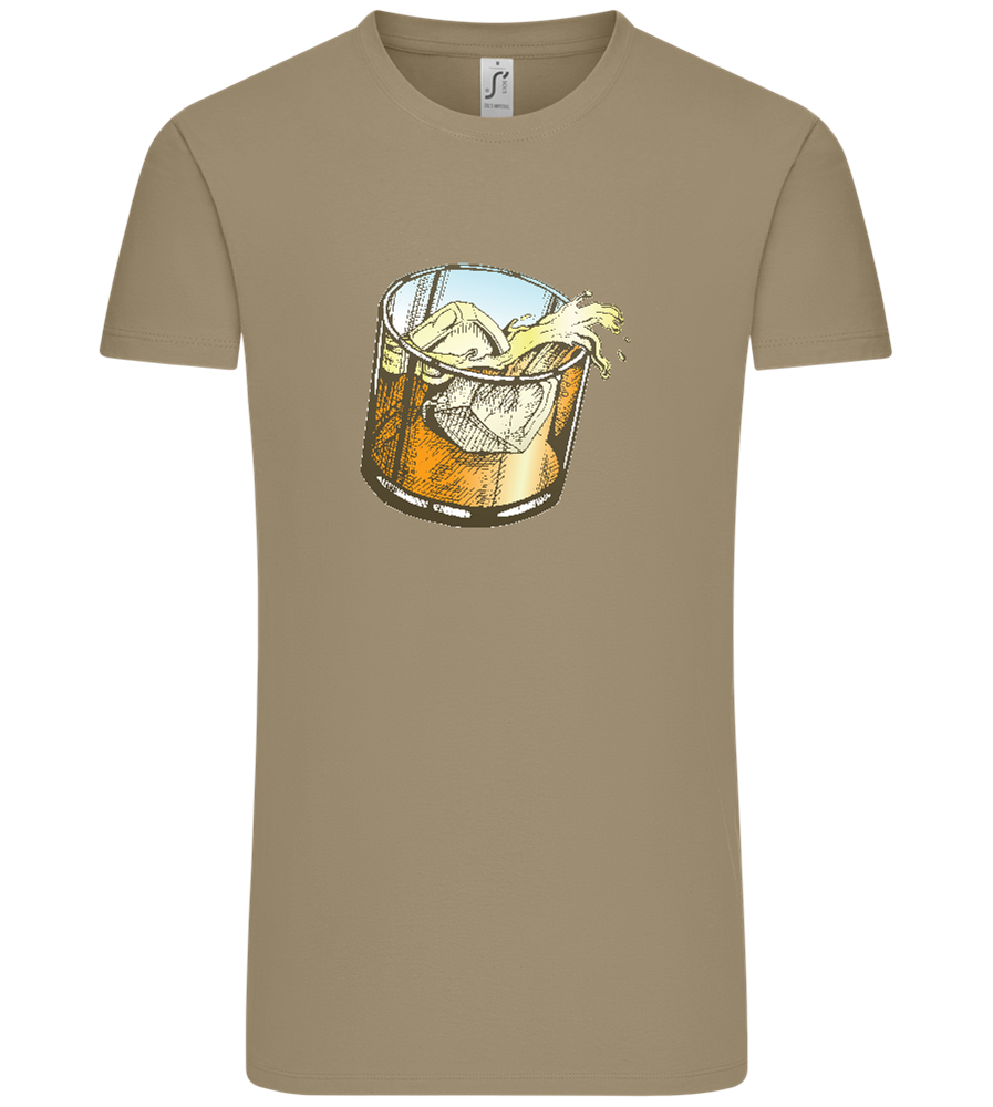 Whiskey Glass Design - Comfort Unisex T-Shirt_KHAKI_front