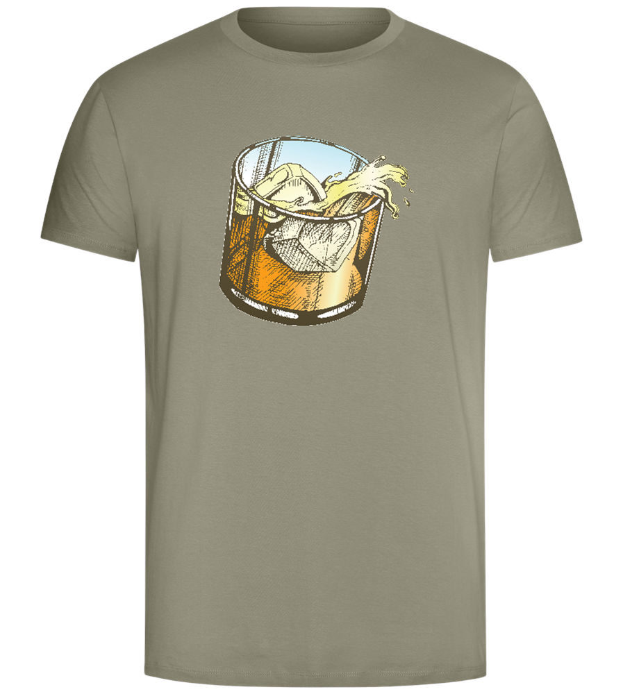 Whiskey Glass Design - Comfort Unisex T-Shirt_KHAKI_front