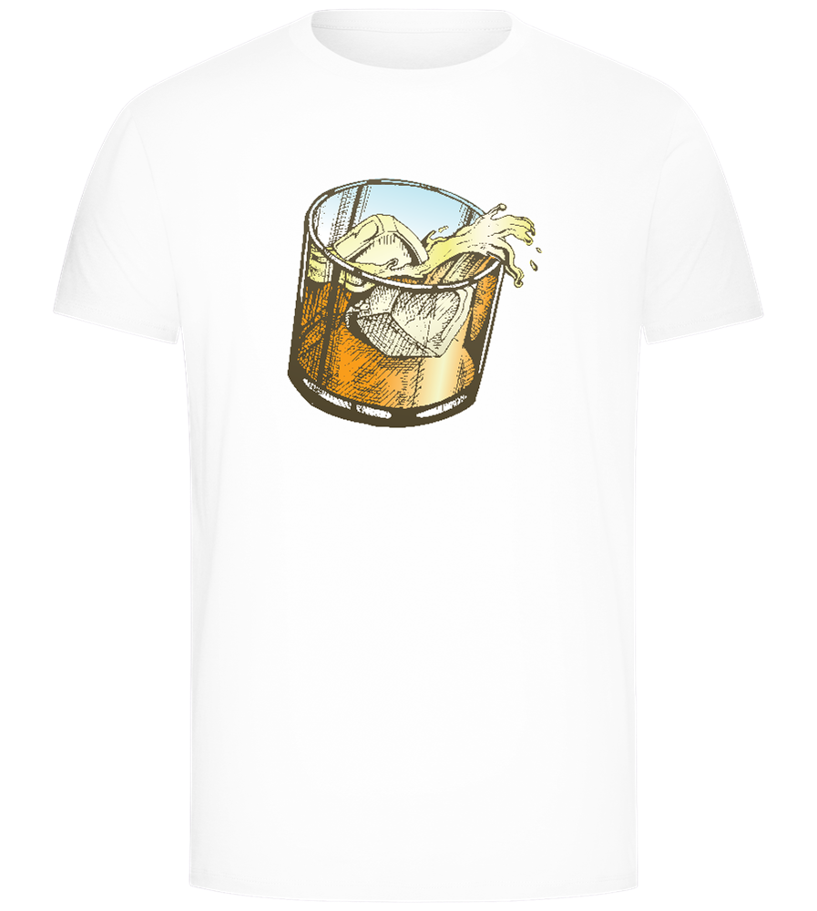 Whiskey Glass Design - Comfort Unisex T-Shirt_WHITE_front