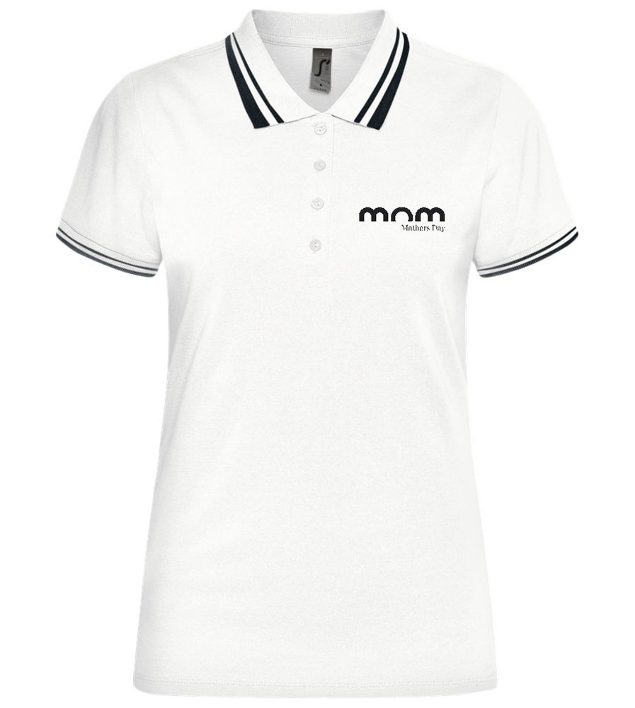 MOM Symbol Design - Comfort Women´s contrast polo shirt_WHITE/NAVY_front