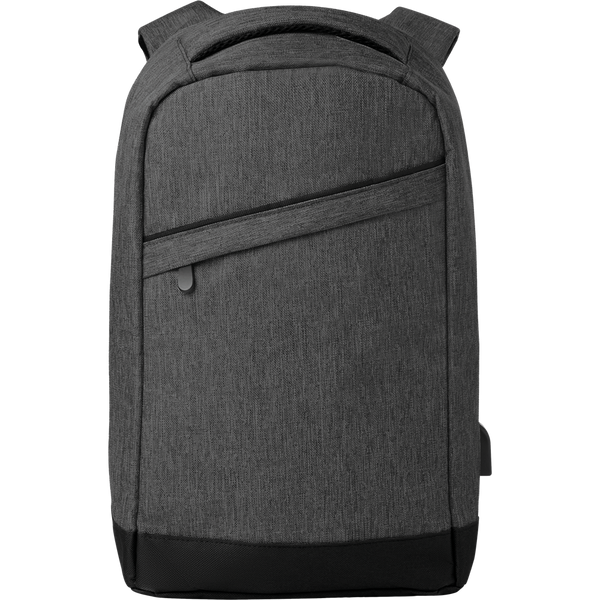 USB Backpack with Laptop Compartment_BLACK_front