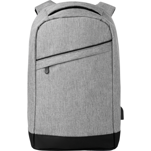 USB Backpack with Laptop Compartment_GREY_front