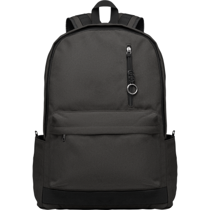 Recycled Canvas Laptop Backpack_BLACK_front