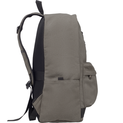 Recycled Canvas Laptop Backpack_STONE GREY_left