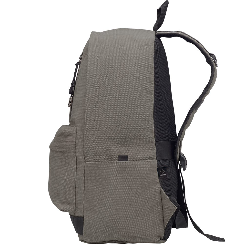 Recycled Canvas Laptop Backpack_STONE GREY_right
