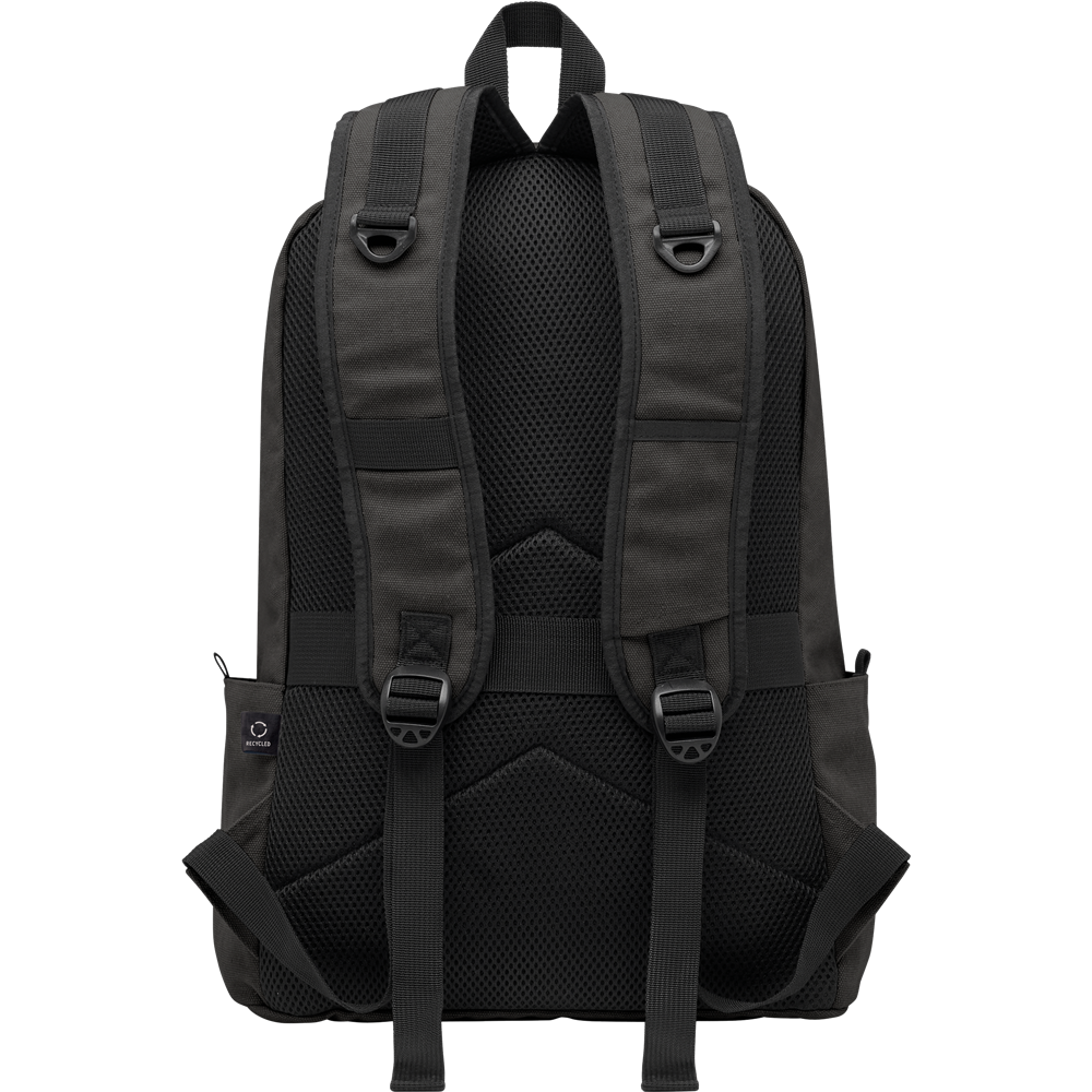 Recycled Canvas Laptop Backpack_BLACK_DETAILEDIMAGE_front_3