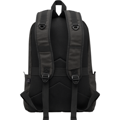 Recycled Canvas Laptop Backpack_BLACK_DETAILEDIMAGE_front_3