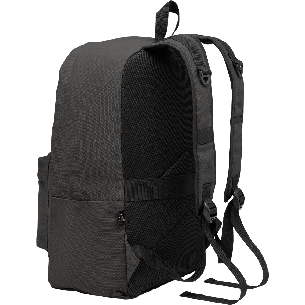 Recycled Canvas Laptop Backpack_BLACK_DETAILEDIMAGE_front_2