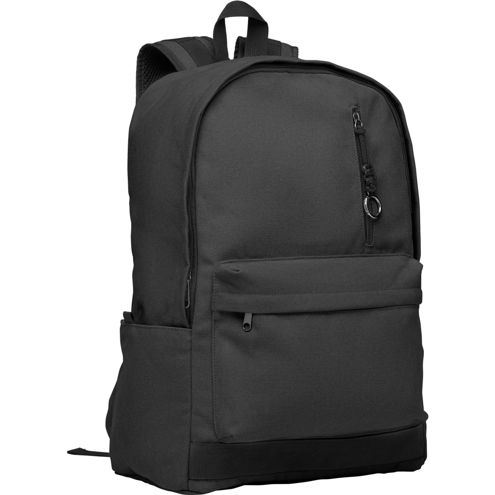 Recycled Canvas Laptop Backpack_BLACK_DETAILEDIMAGE_front_1