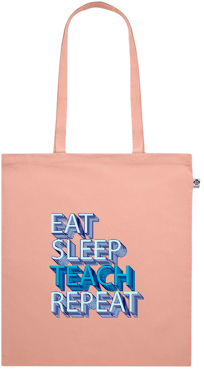 Eat Sleep Teach Repeat Design - Premium colored organic cotton shopping bag_ORANGE_front