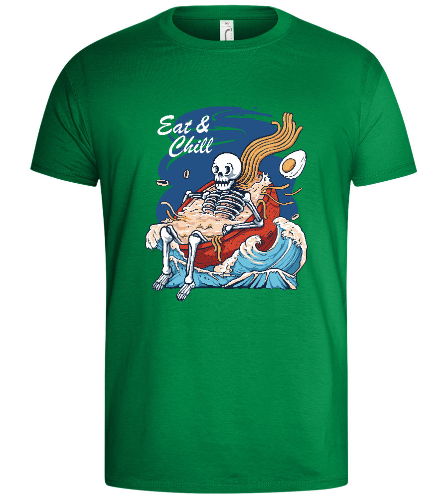 Eat 'Nd Chill Design - Basic men's t-shirt_MEADOW GREEN_front