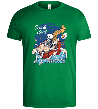 Eat 'Nd Chill Design - Basic men's t-shirt_MEADOW GREEN_front