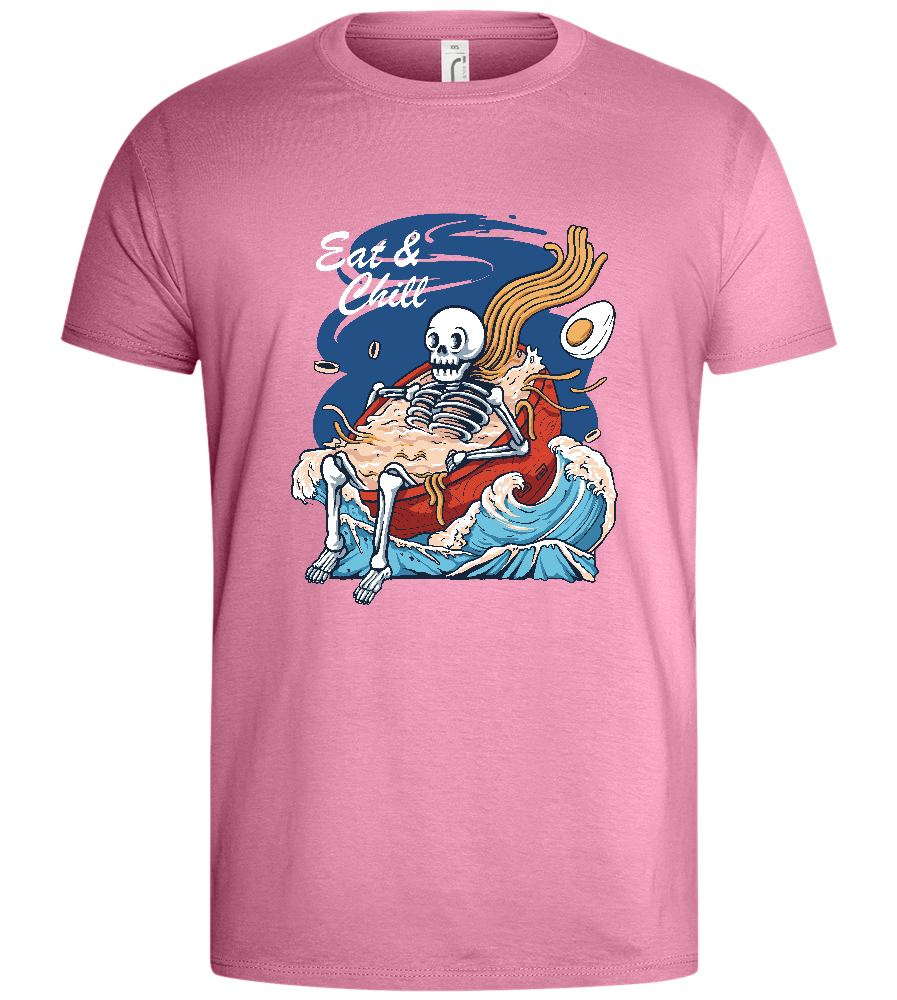 Eat 'Nd Chill Design - Basic men's t-shirt_PINK ORCHID_front