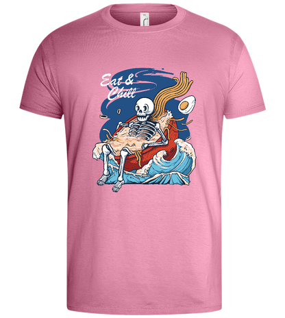 Eat 'Nd Chill Design - Basic men's t-shirt_PINK ORCHID_front