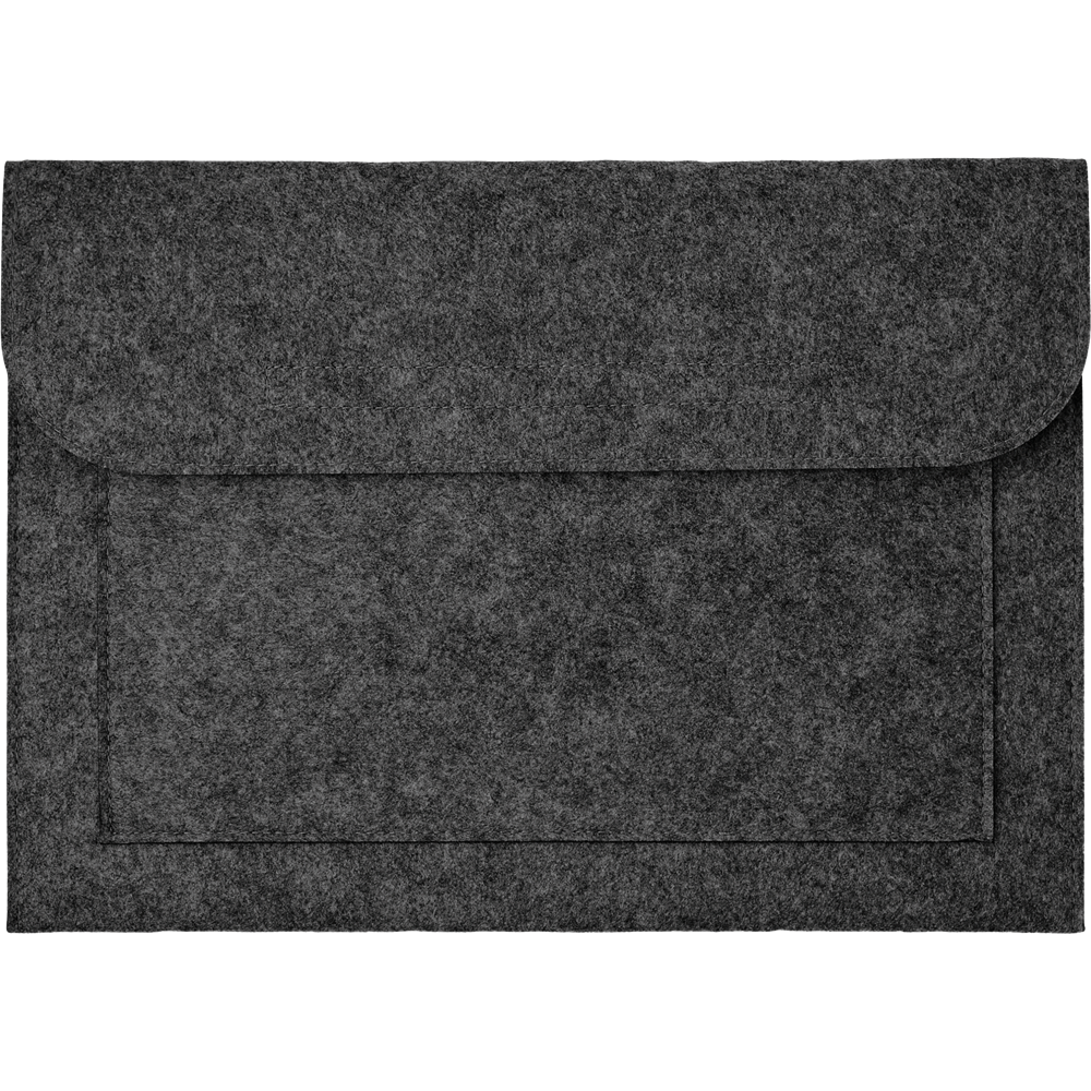 15 inch Felt Laptop Pouch_STONE GREY_front