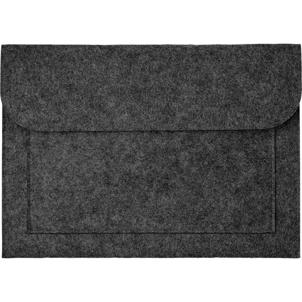 15 inch Felt Laptop Pouch_STONE GREY_front