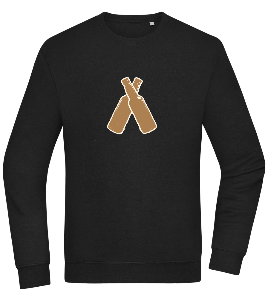 Two Beer Bottles Design - Comfort Essential Unisex Sweater_BLACK_front