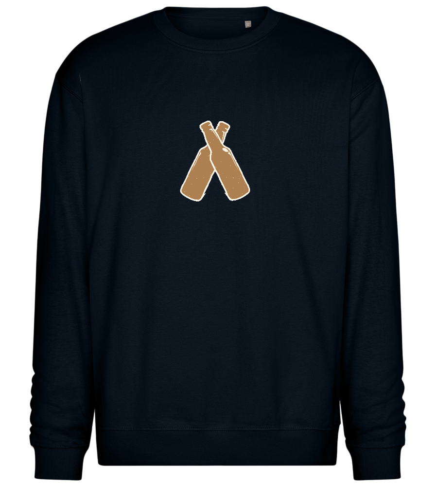 Two Beer Bottles Design - Comfort Essential Unisex Sweater_BLACK_front