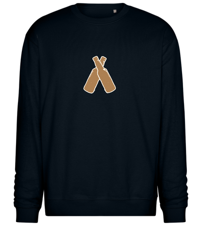 Two Beer Bottles Design - Comfort Essential Unisex Sweater_BLACK_front