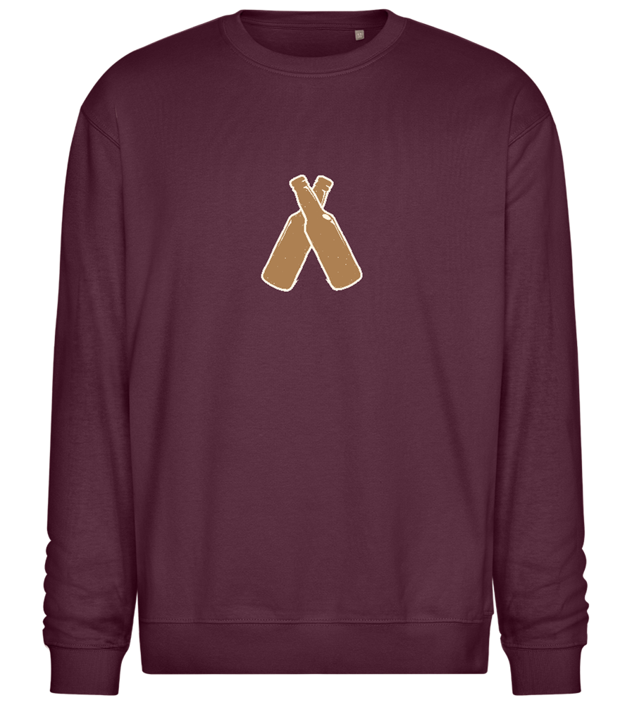 Two Beer Bottles Design - Comfort Essential Unisex Sweater_BORDEAUX_front