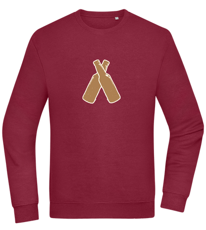 Two Beer Bottles Design - Comfort Essential Unisex Sweater_BORDEAUX_front