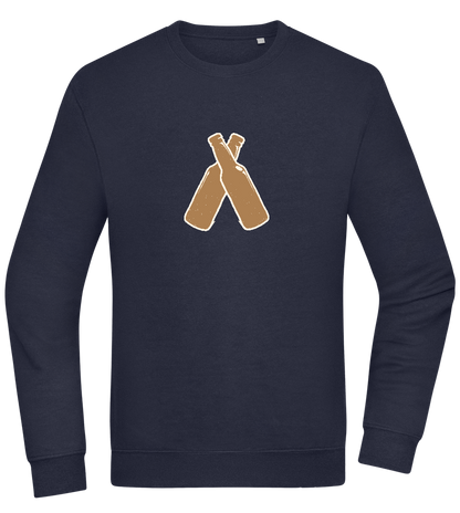 Two Beer Bottles Design - Comfort Essential Unisex Sweater_FRENCH NAVY_front