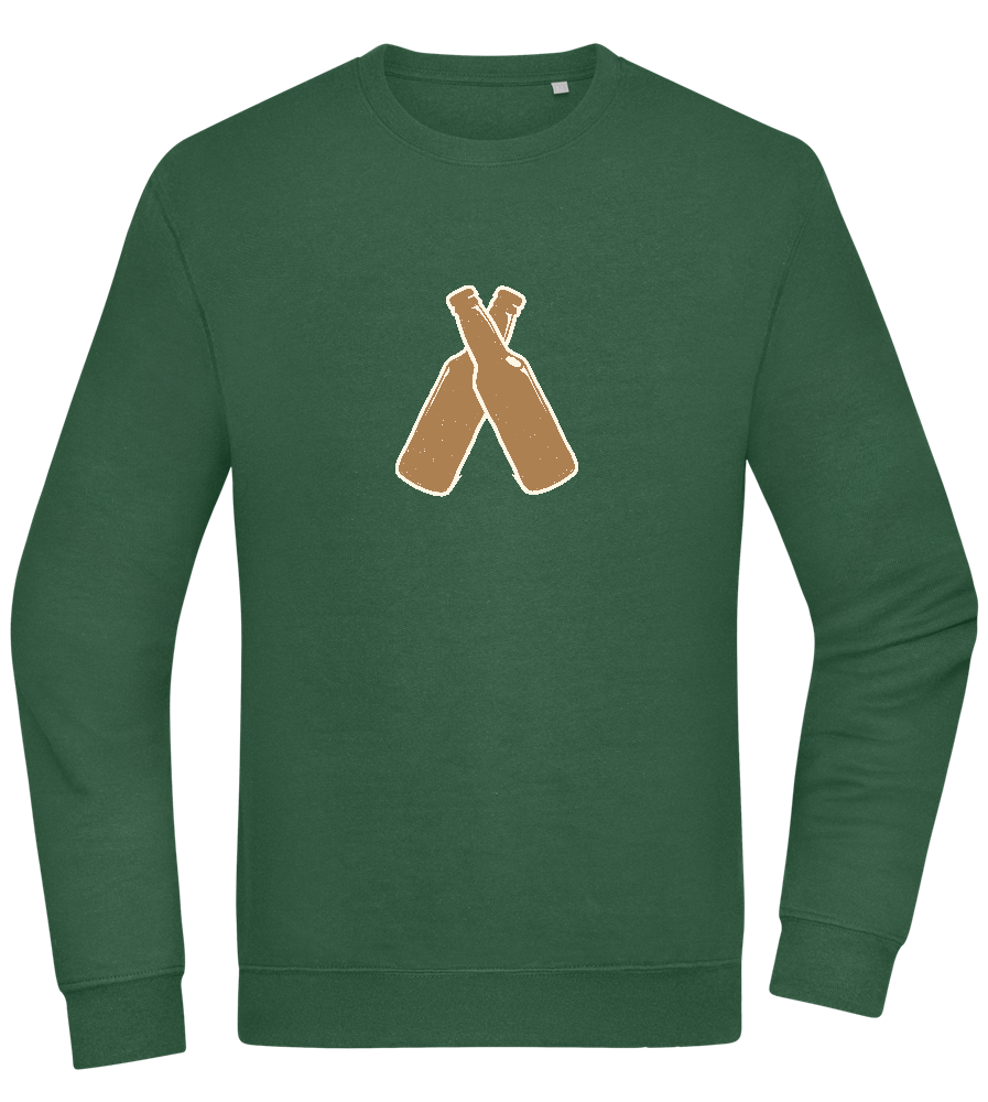 Two Beer Bottles Design - Comfort Essential Unisex Sweater_GREEN BOTTLE_front