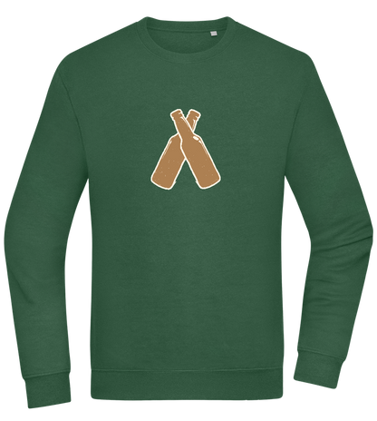 Two Beer Bottles Design - Comfort Essential Unisex Sweater_GREEN BOTTLE_front