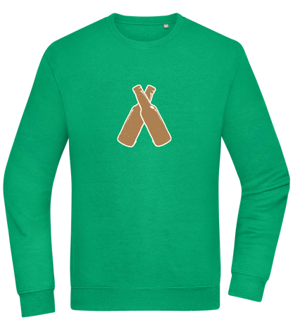 Two Beer Bottles Design - Comfort Essential Unisex Sweater_MEADOW GREEN_front