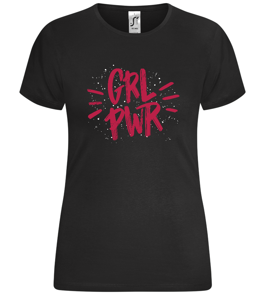 GRL PWR 2 Design - Comfort women's t-shirt_DEEP BLACK_front