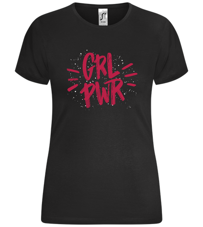 GRL PWR 2 Design - Comfort women's t-shirt_DEEP BLACK_front