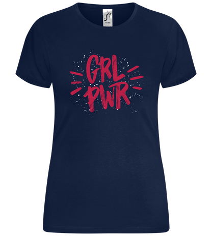 GRL PWR 2 Design - Comfort women's t-shirt_MARINE_front