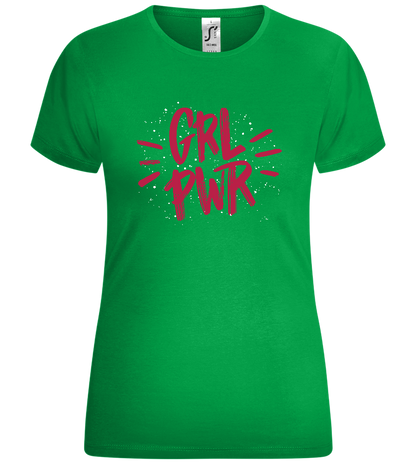 GRL PWR 2 Design - Comfort women's t-shirt_MEADOW GREEN_front