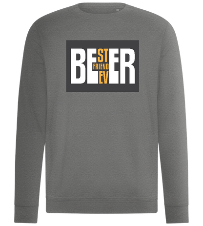 Beer Best Friend Text Design - Comfort unisex sweater_ORION GREY II_front