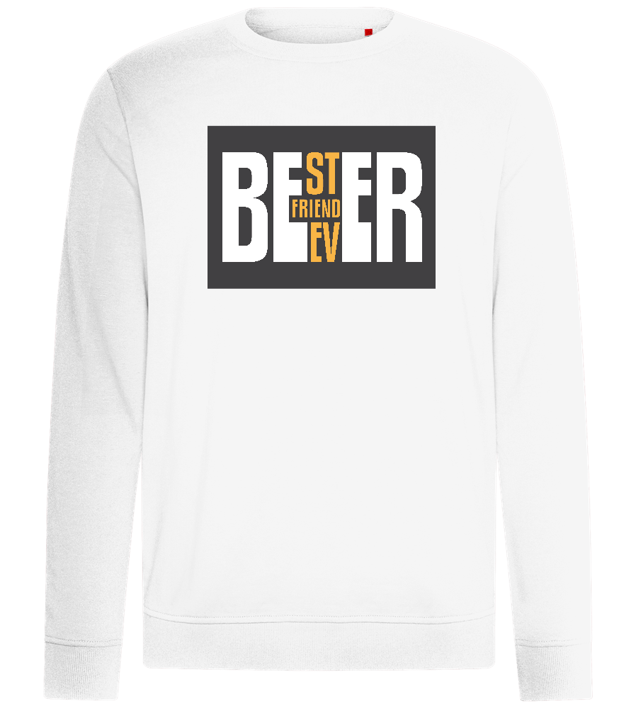 Beer Best Friend Text Design - Comfort unisex sweater_WHITE_front