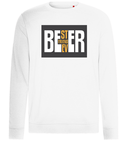 Beer Best Friend Text Design - Comfort unisex sweater_WHITE_front