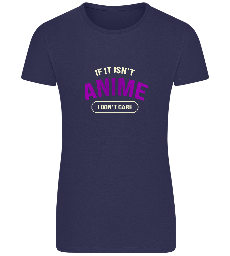 No Anime Don't Care Design - Basic women's fitted t-shirt_FRENCH NAVY_front
