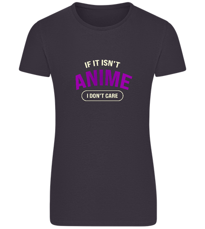 No Anime Don't Care Design - Basic women's fitted t-shirt_MOUSE GREY_front