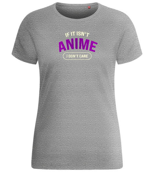 No Anime Don't Care Design - Basic women's fitted t-shirt_ORION GREY_front