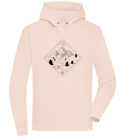 Mountain Landscape Outline Design - Premium unisex hoodie_LIGHT PEACH ROSE_front