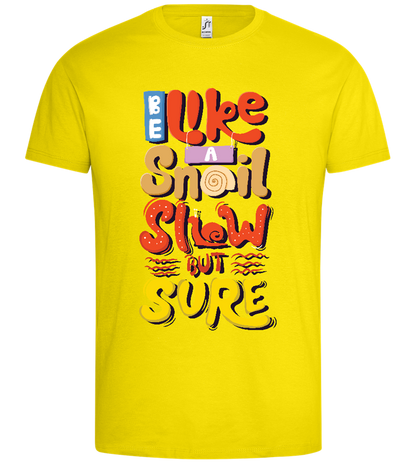 Snail,slow but Sure Design - Premium men's t-shirt_YELLOW_front