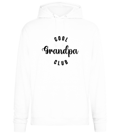 Cool Grandpa Club Text Design - Premium Essential Unisex Hoodie_WHITE_front