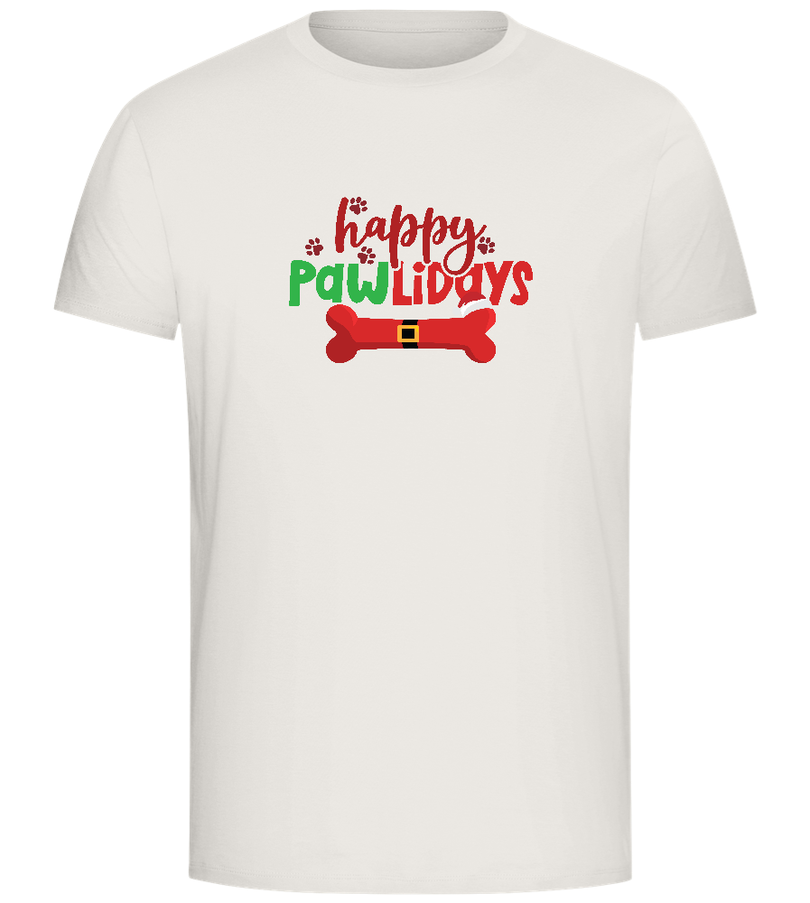 Happy Pawlidays Bone Design - Comfort Unisex T-Shirt_ECRU_front