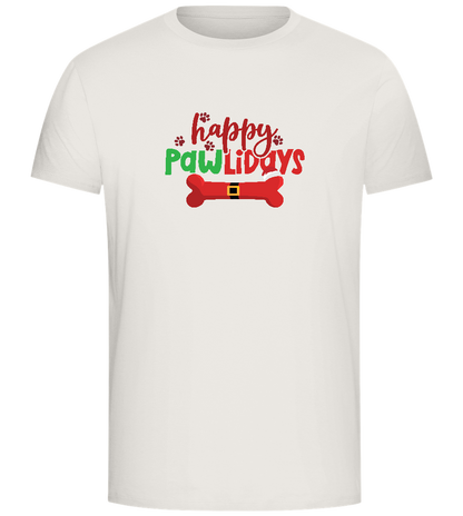 Happy Pawlidays Bone Design - Comfort Unisex T-Shirt_ECRU_front