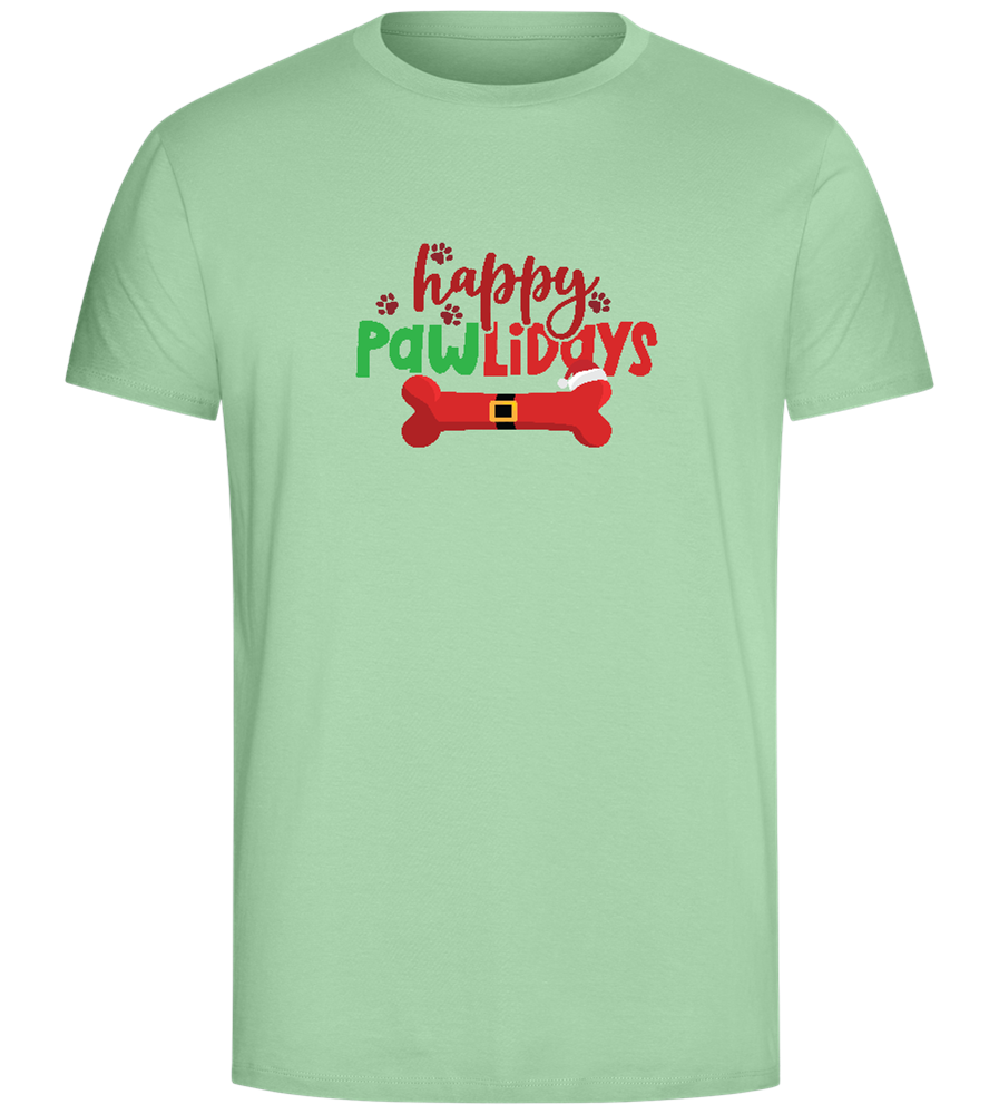 Happy Pawlidays Bone Design - Comfort Unisex T-Shirt_ICE GREEN_front