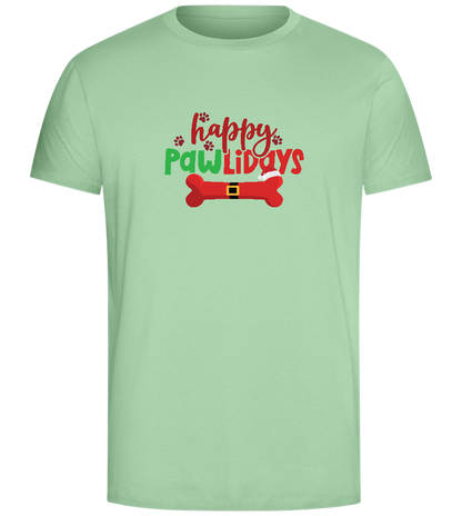 Happy Pawlidays Bone Design - Comfort Unisex T-Shirt_ICE GREEN_front