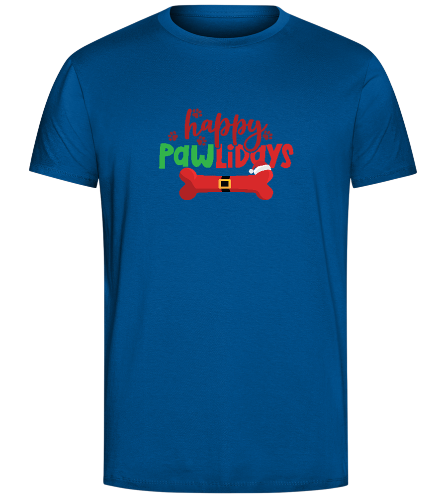 Happy Pawlidays Bone Design - Comfort Unisex T-Shirt_ROYAL_front