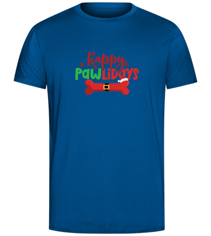 Happy Pawlidays Bone Design - Comfort Unisex T-Shirt_ROYAL_front