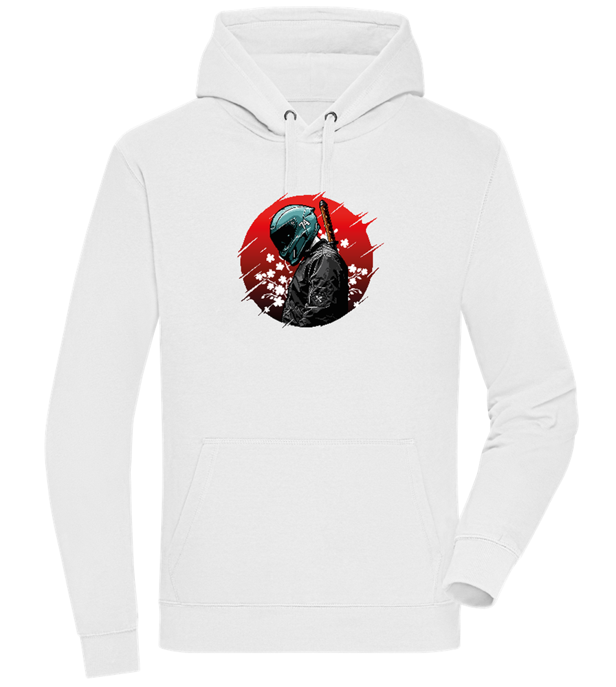 Samurai Bike 2 Design - Premium unisex hoodie_WHITE_front