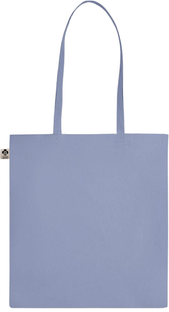 L'amour Gagne Toujours Design - Essential colored organic cotton tote bag_BABY BLUE_back